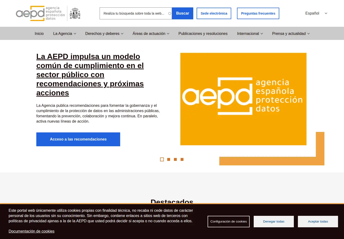 Screenshot of aepd.es
