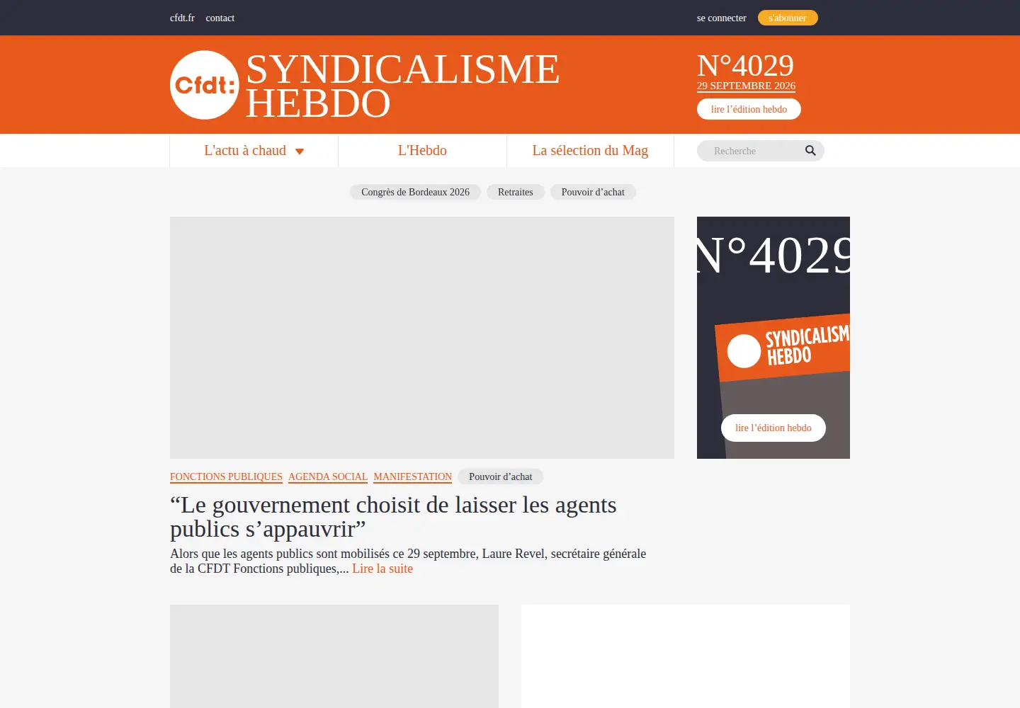 Screenshot of syndicalismehebdo.fr