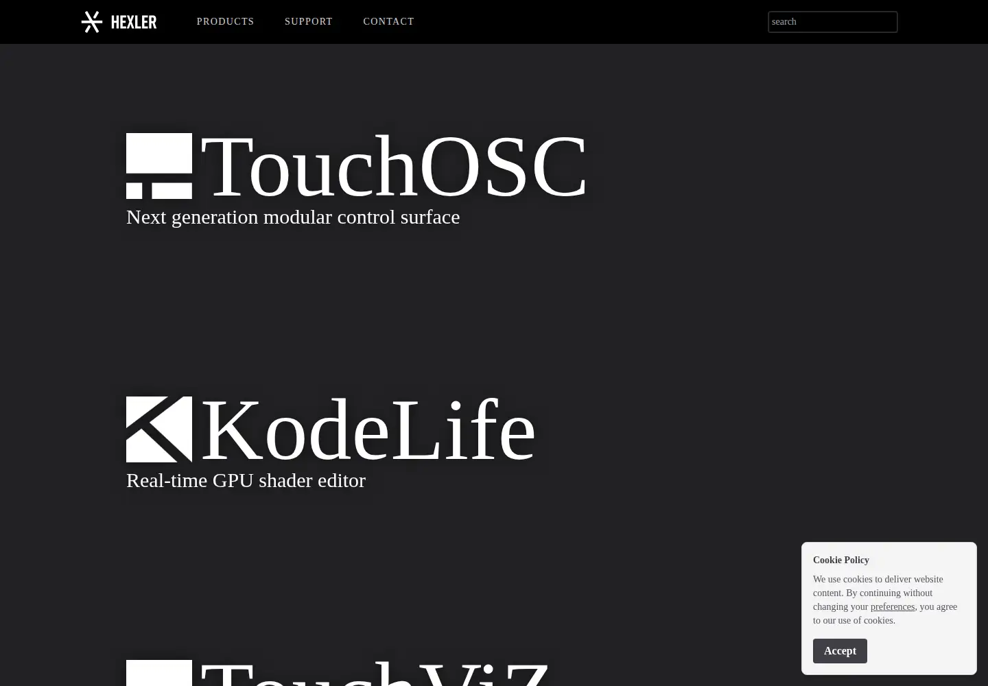 Screenshot of hexler.net