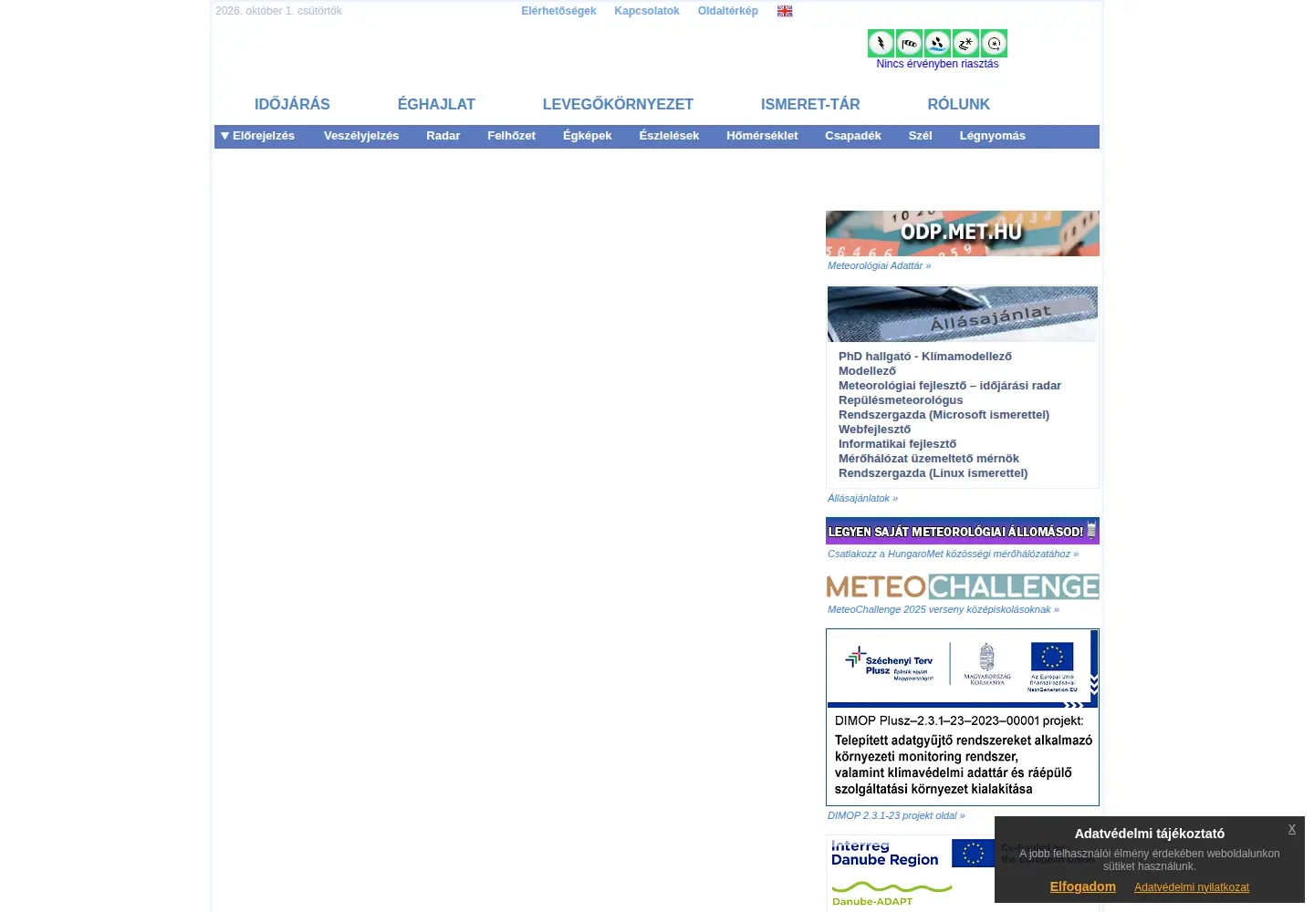 Screenshot of met.hu
