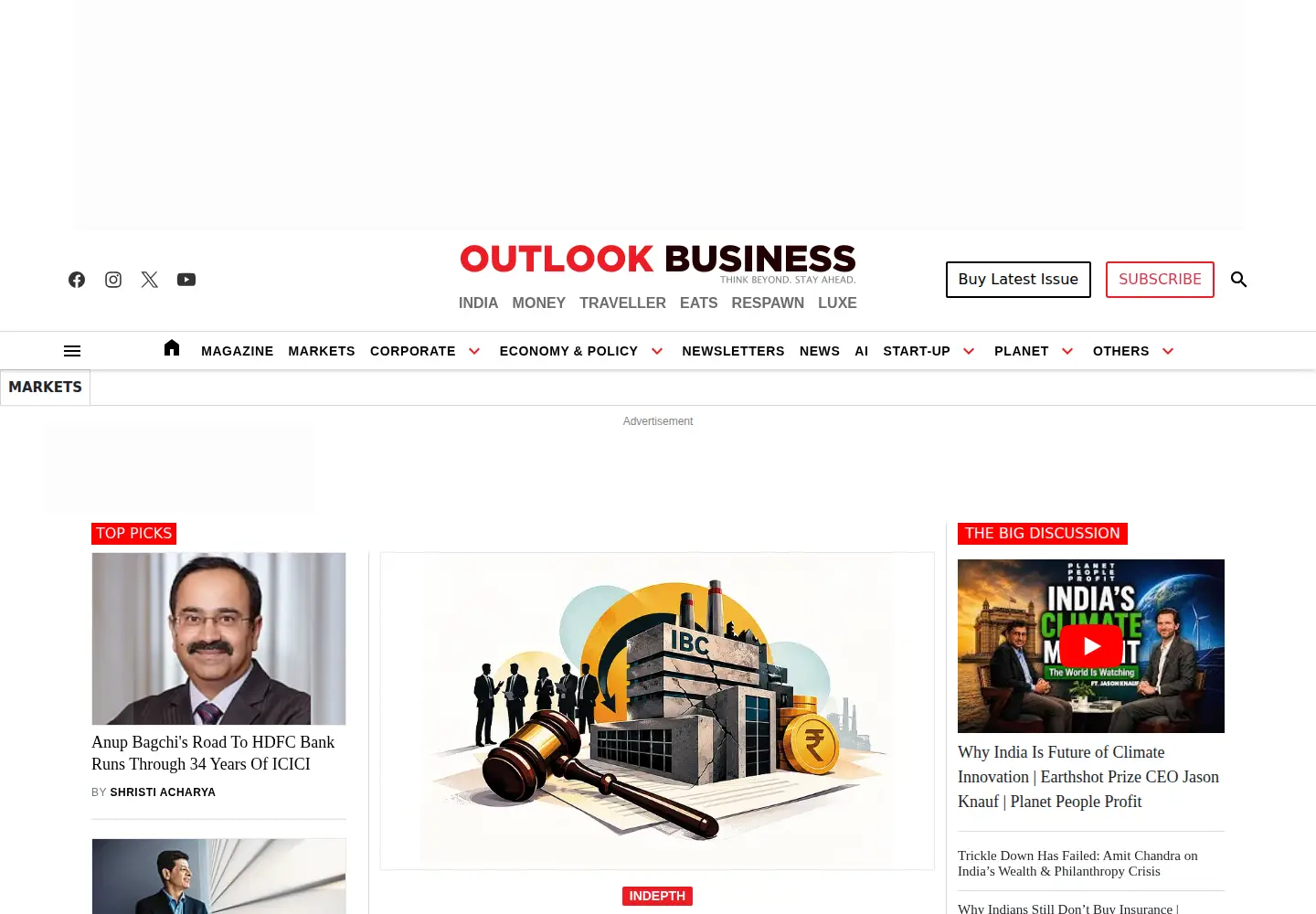 Screenshot of outlookbusiness.com