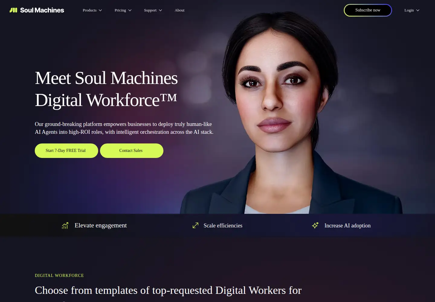 Screenshot of soulmachines.com