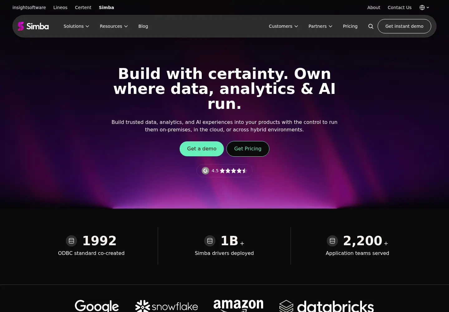 Screenshot of simba.com