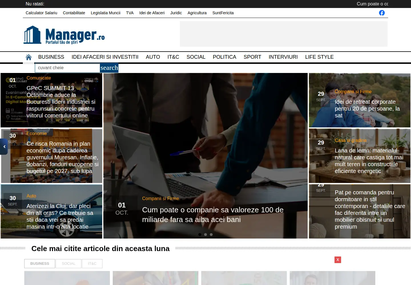 Screenshot of manager.ro