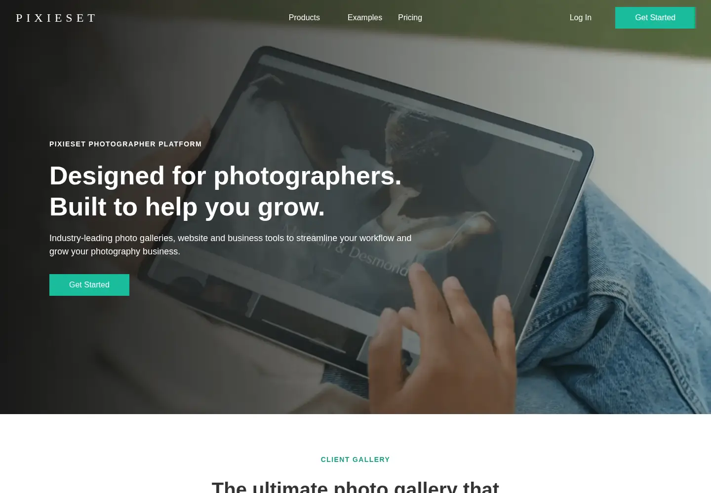 Screenshot of pixieset.com