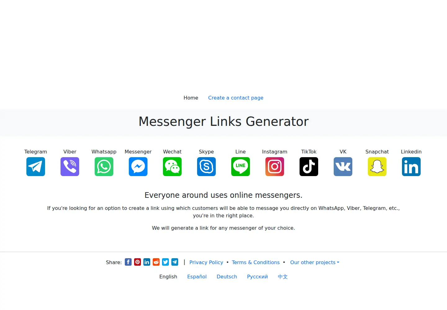 Screenshot of msng.link