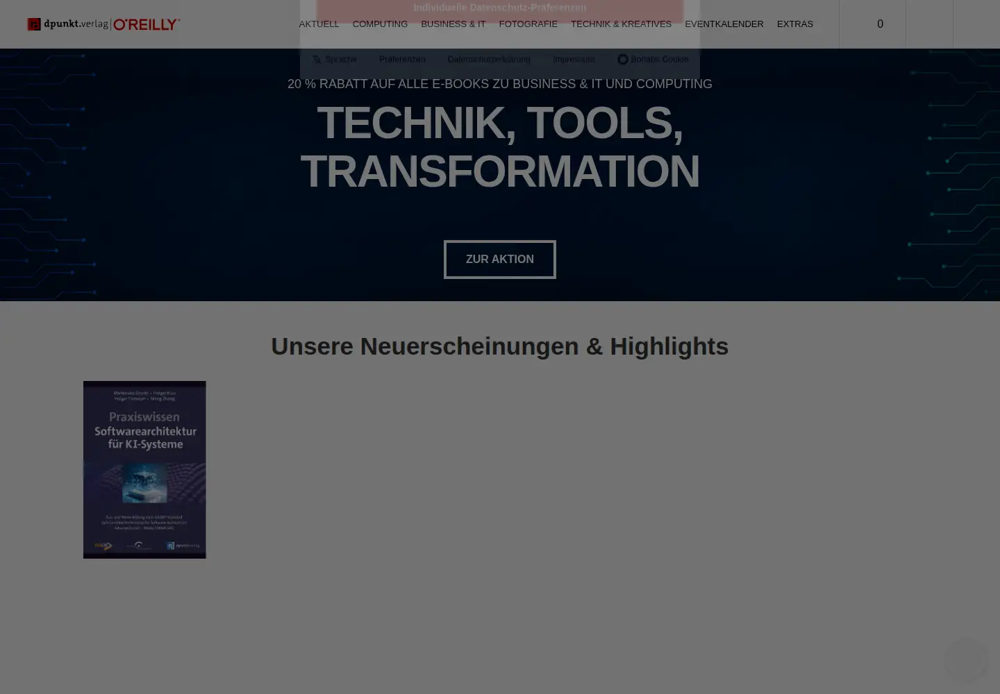 Screenshot of dpunkt.de