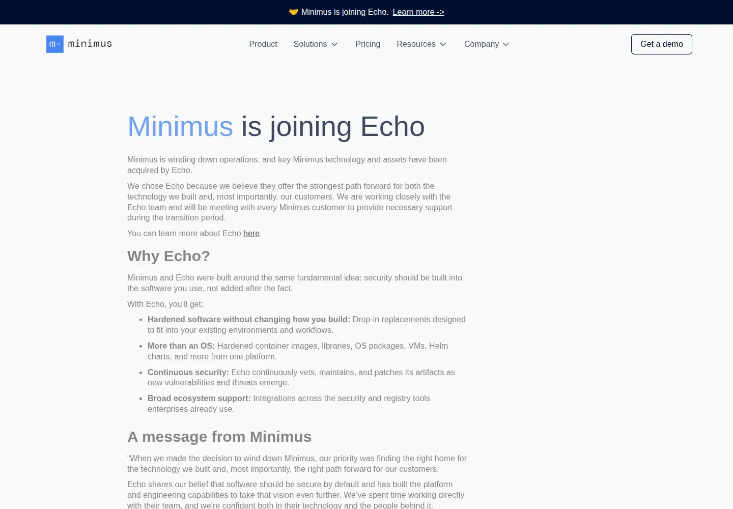 Screenshot of minimus.io