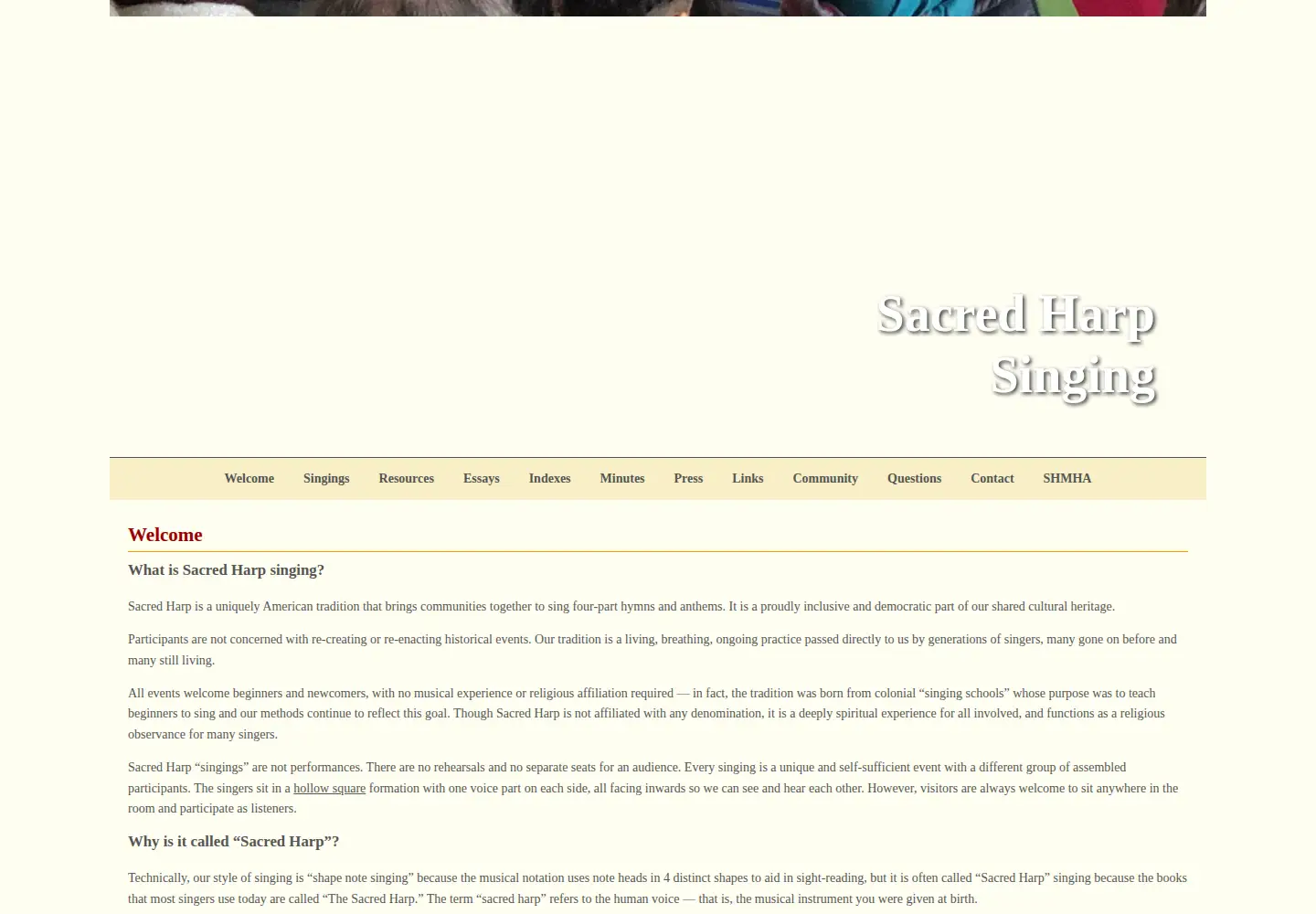 Screenshot of fasola.org