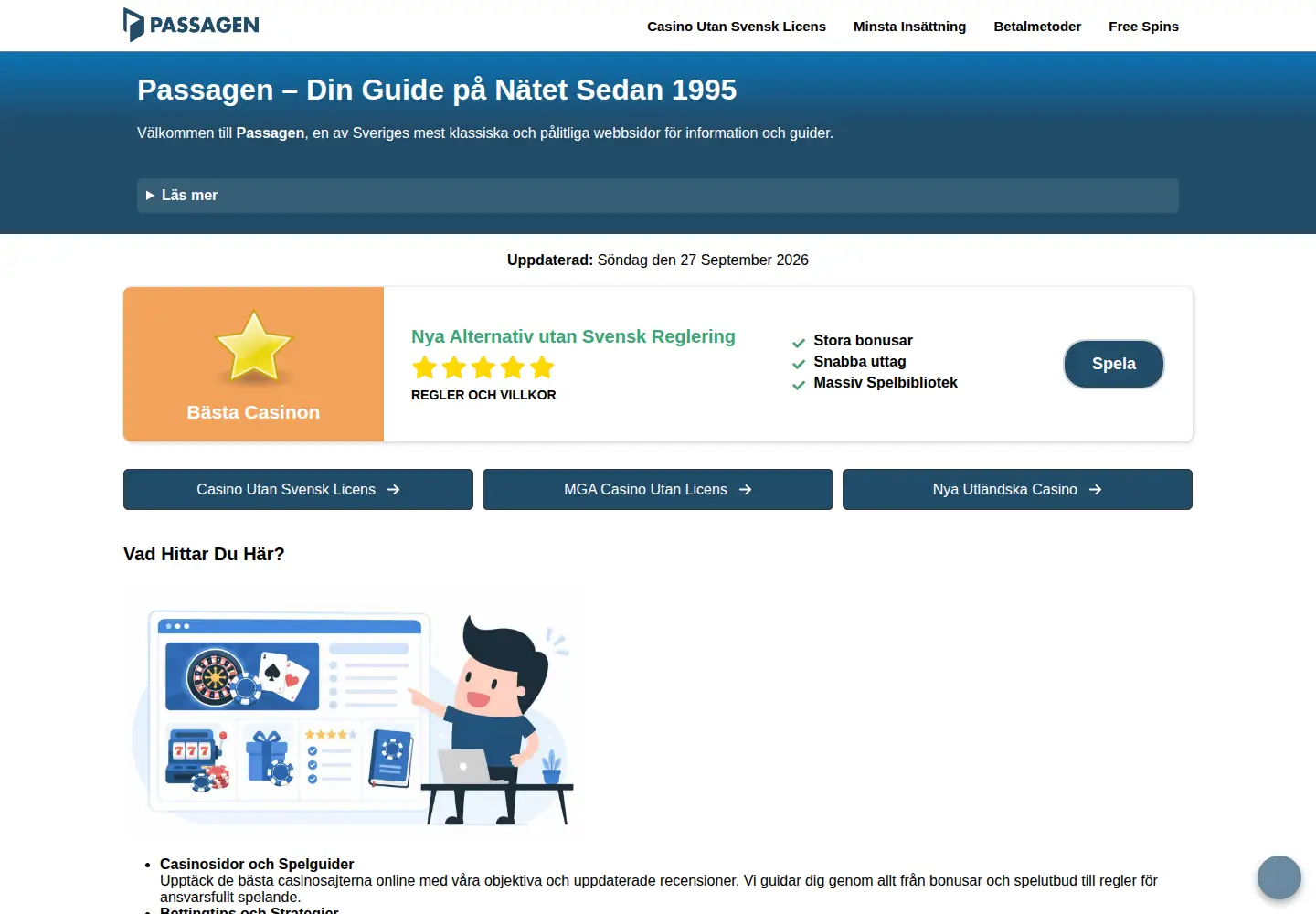 Screenshot of passagen.se