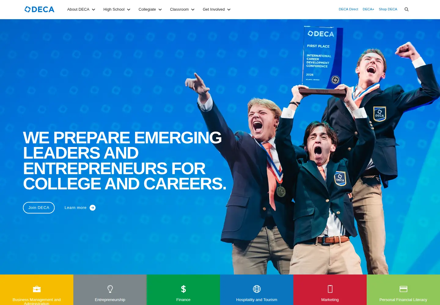 Screenshot of deca.org