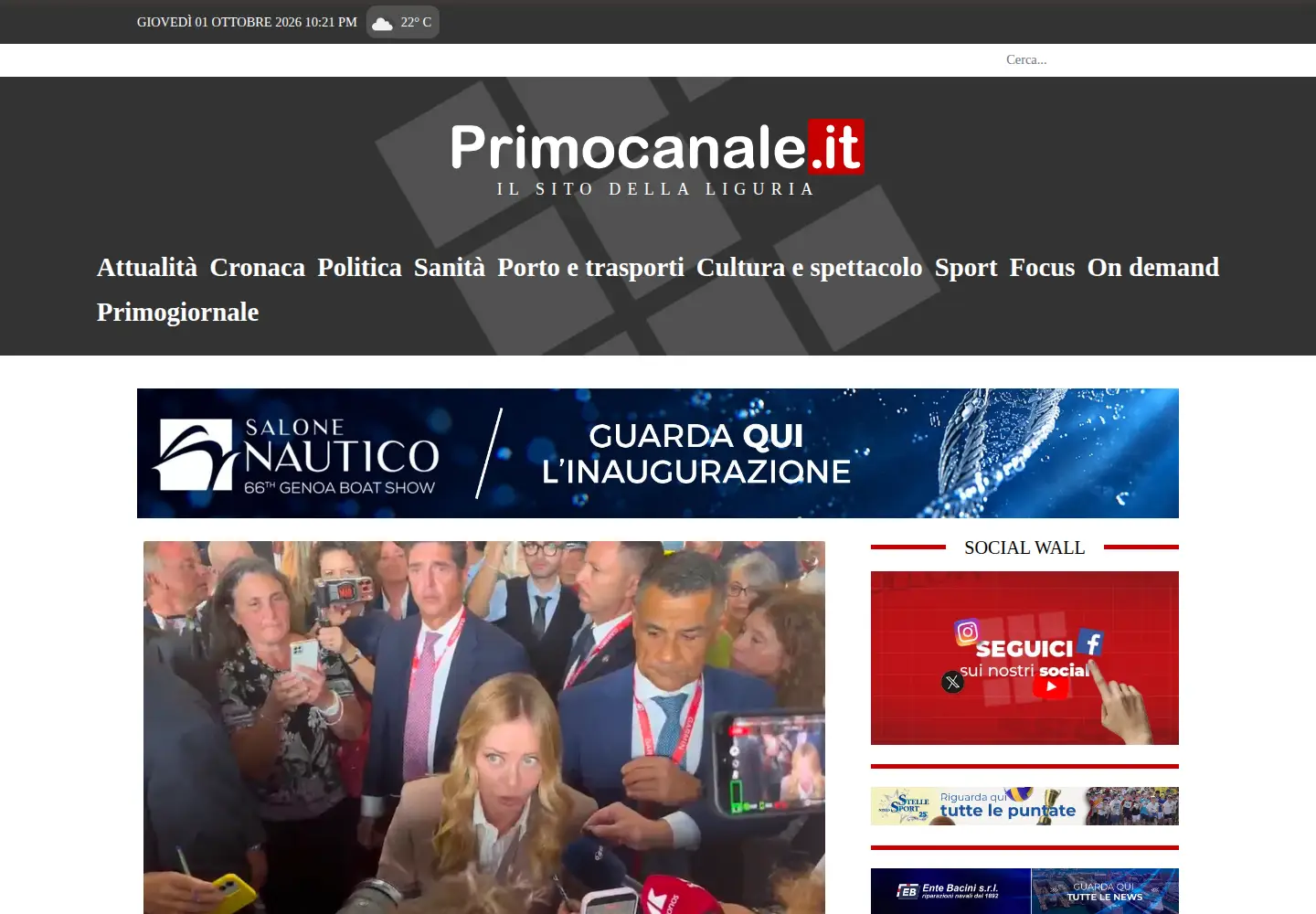 Screenshot of primocanale.it