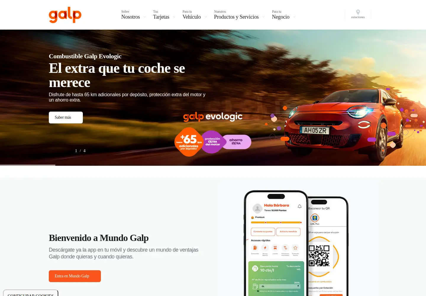 Screenshot of galp.com