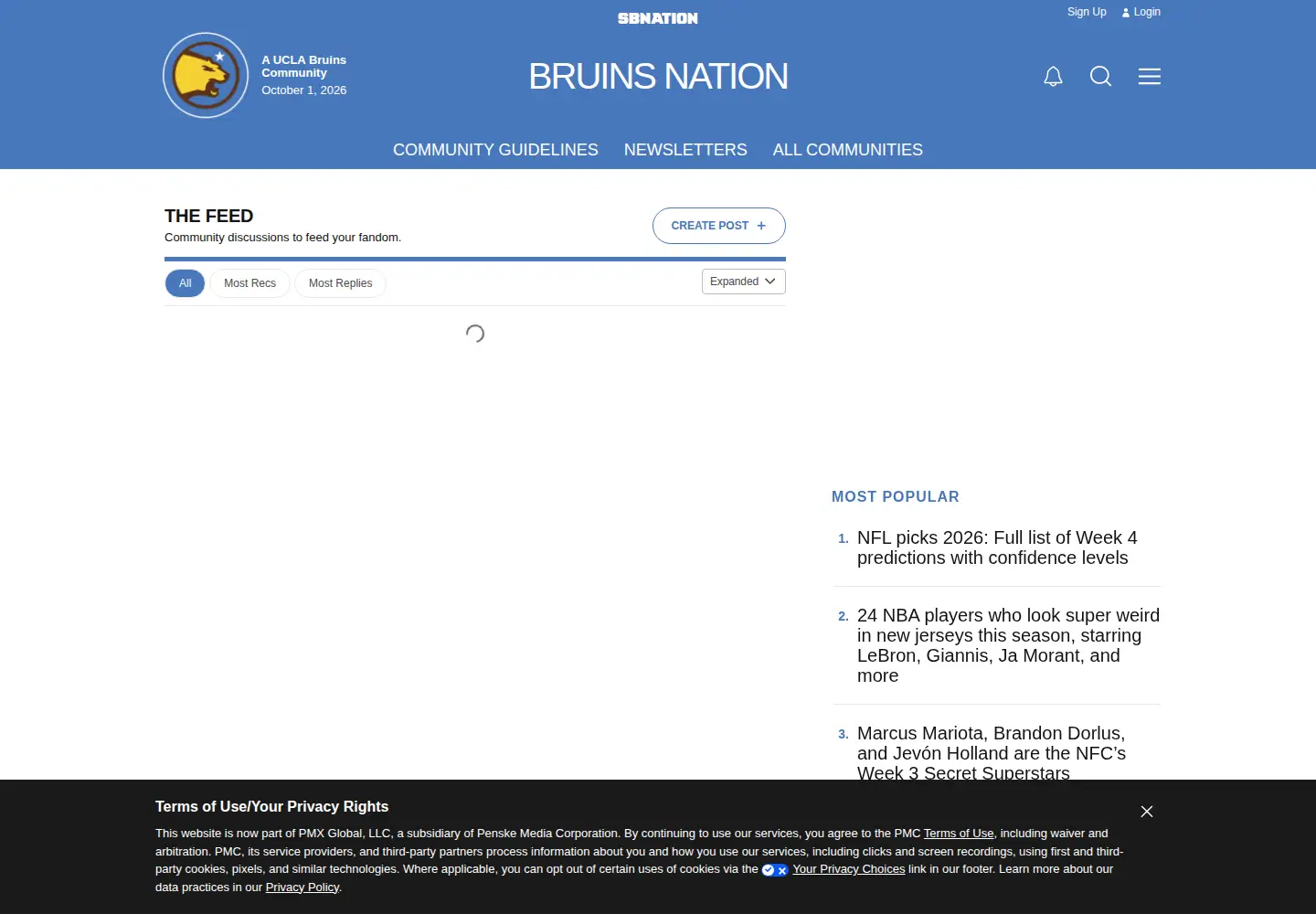 Screenshot of bruinsnation.com