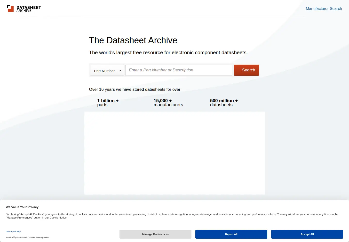 Screenshot of datasheetarchive.com