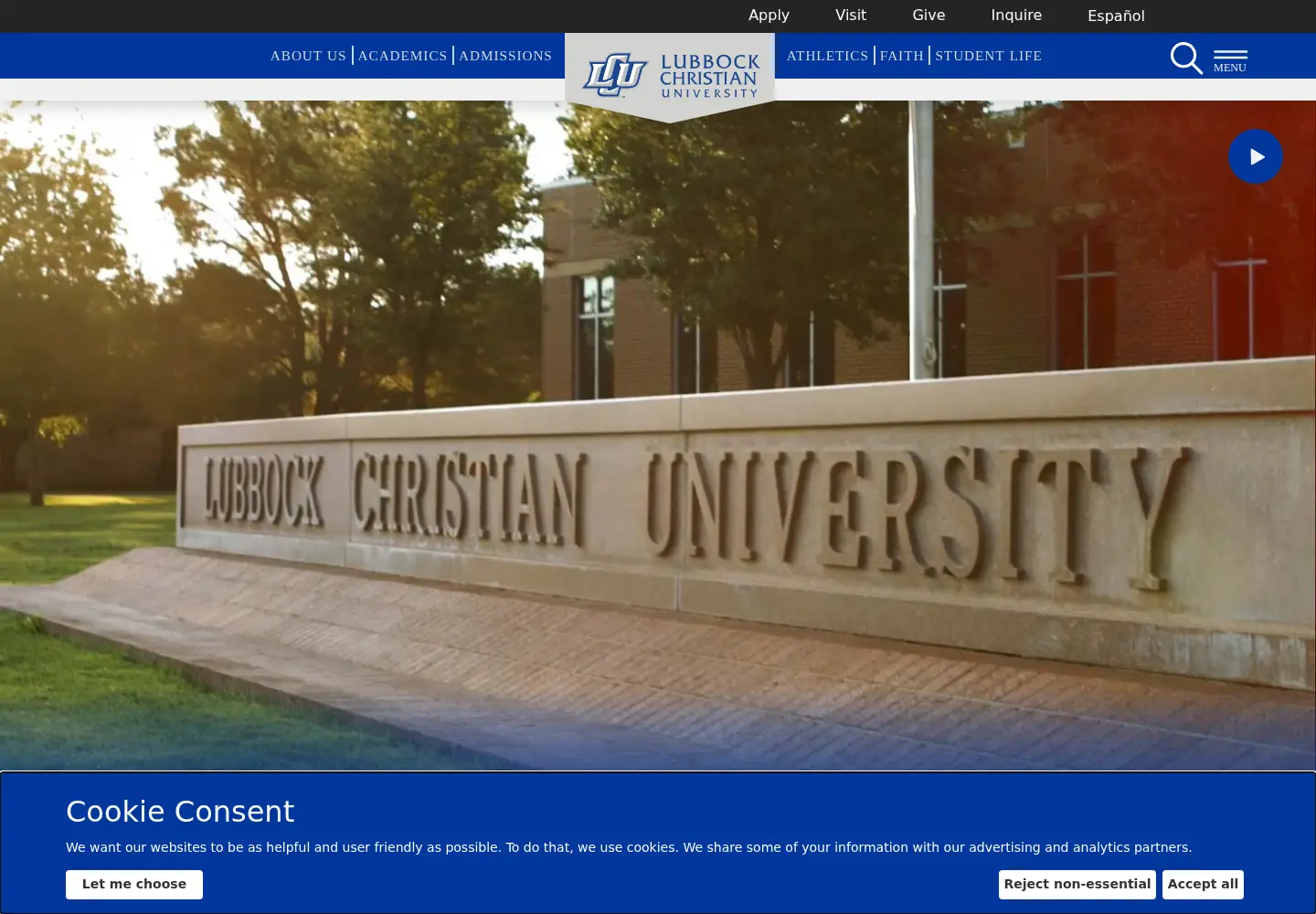 Screenshot of lcu.edu