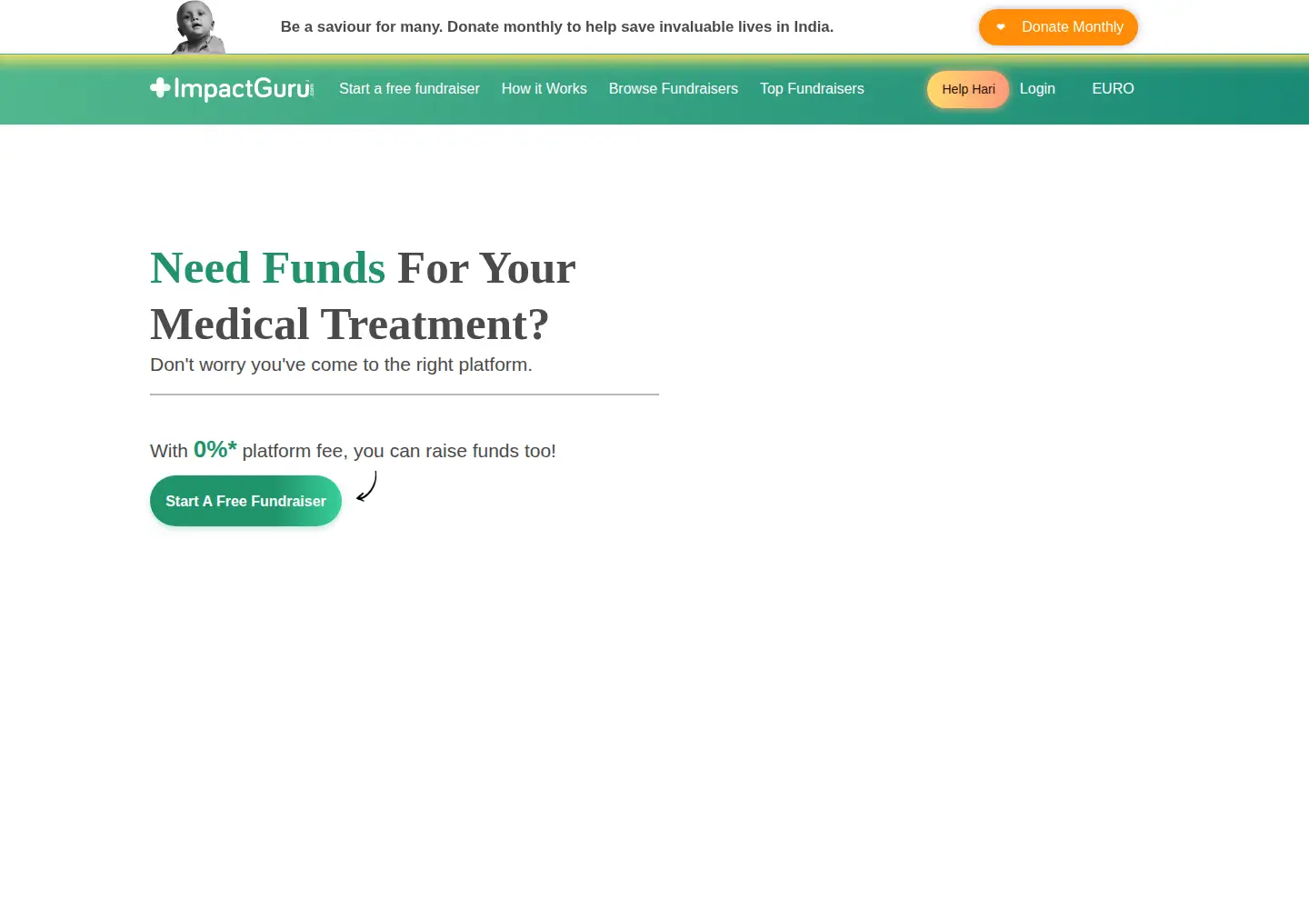 Screenshot of impactguru.com