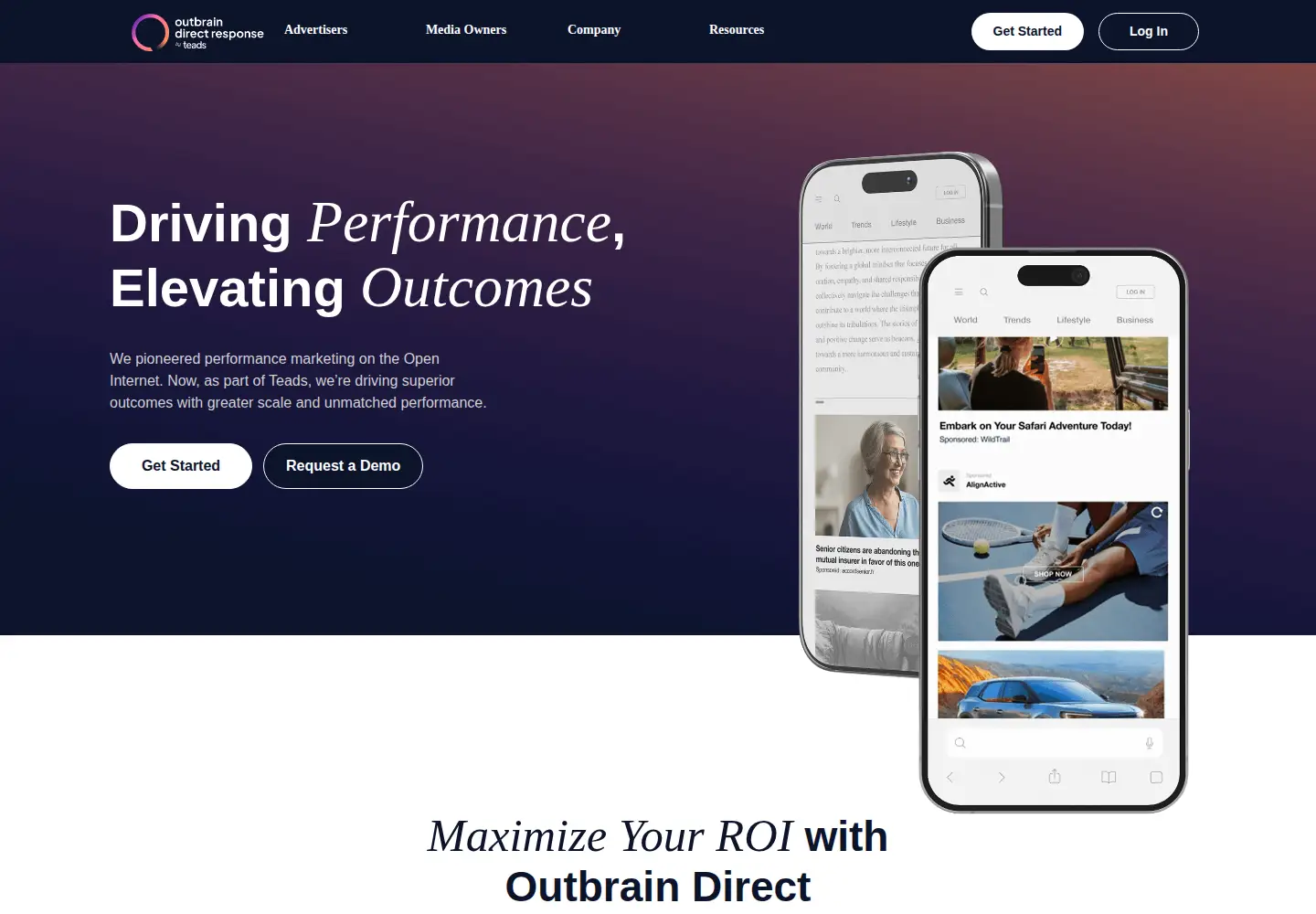 Screenshot of outbrain.com