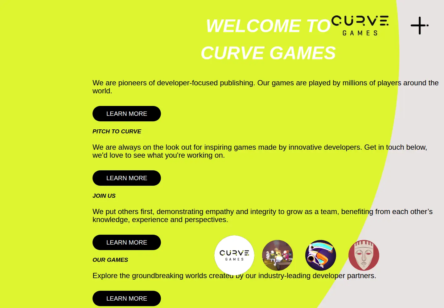 Screenshot of curvegames.com