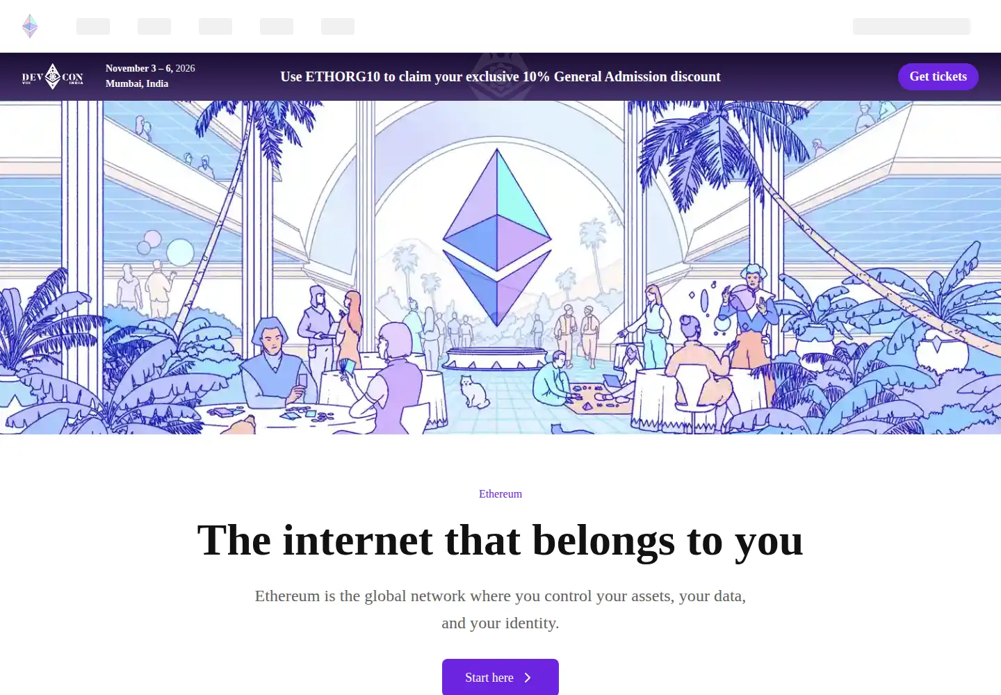 Screenshot of ethereum.org