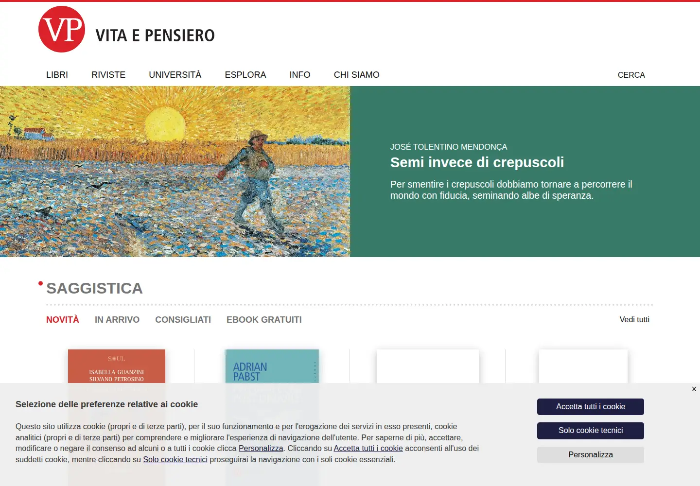 Screenshot of vitaepensiero.it