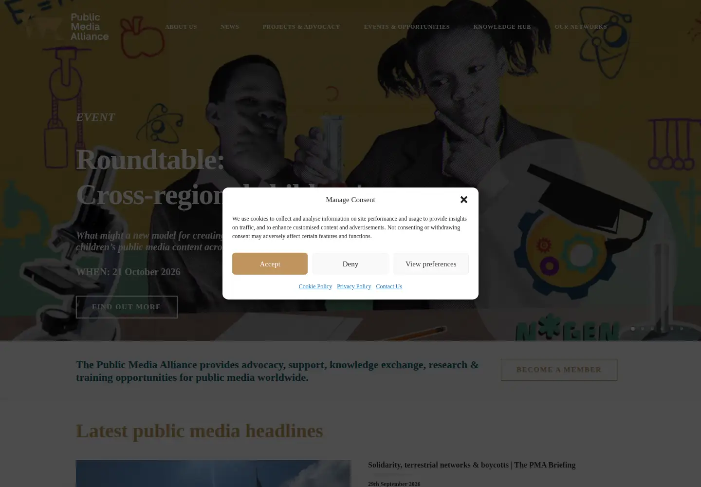 Screenshot of publicmediaalliance.org