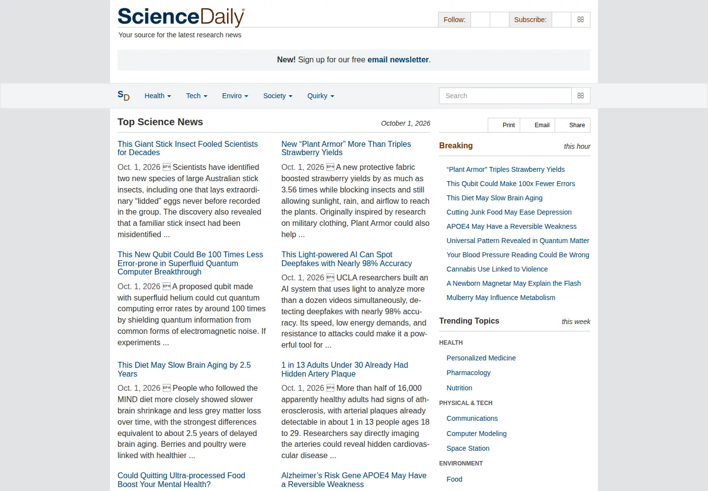 Screenshot of newsdaily.com