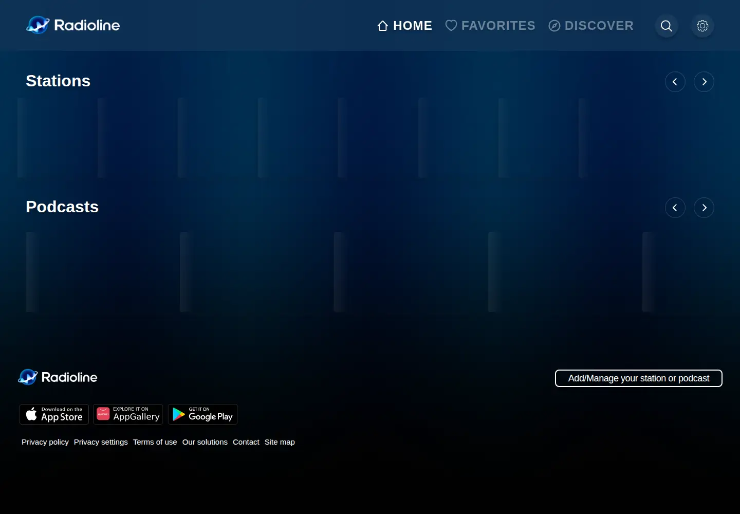 Screenshot of radioline.co