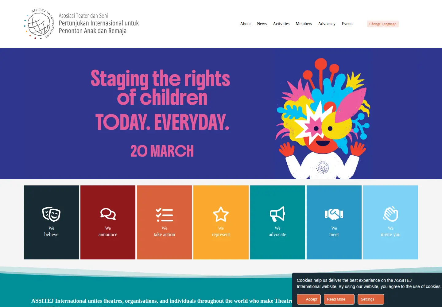 Screenshot of assitej-international.org