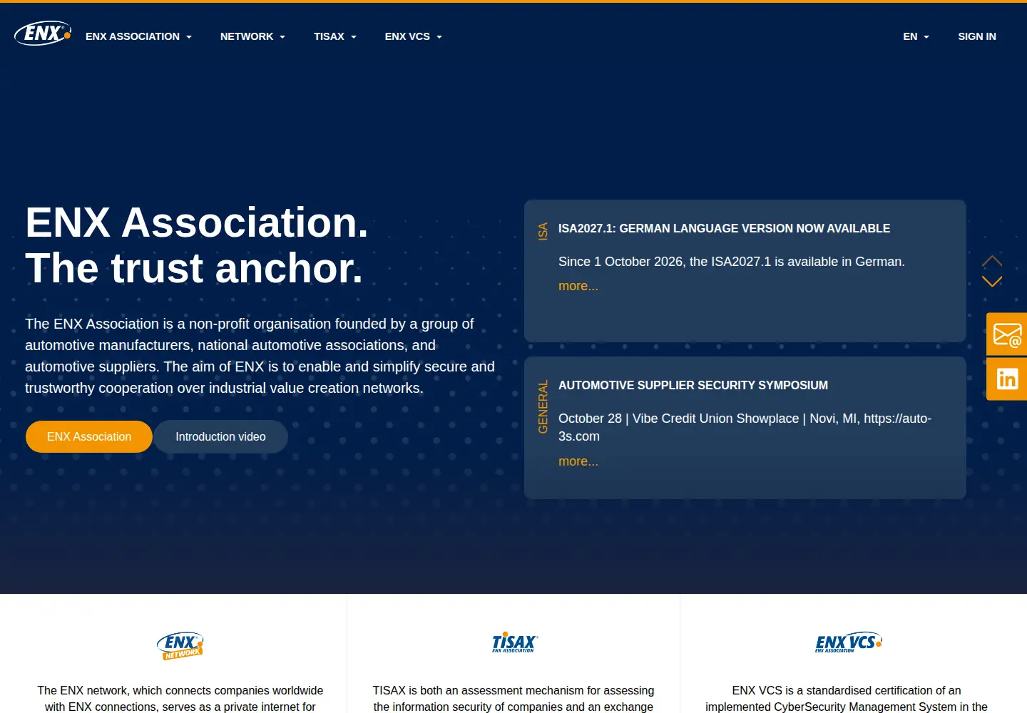 Screenshot of enx.com