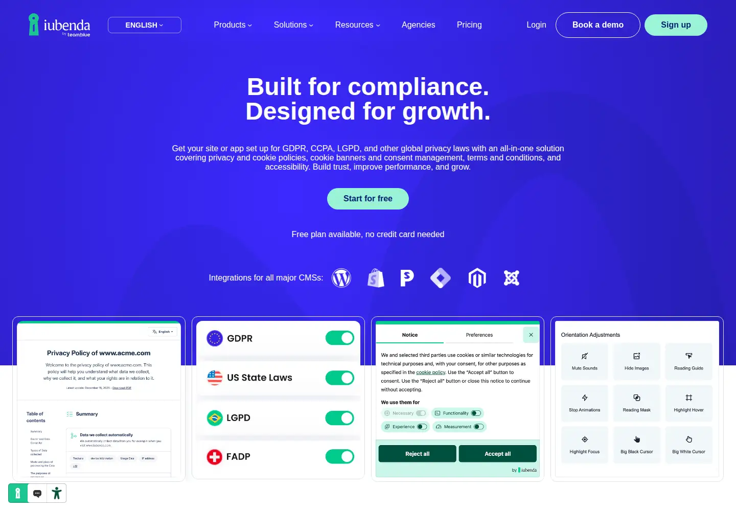 Screenshot of iubenda.com