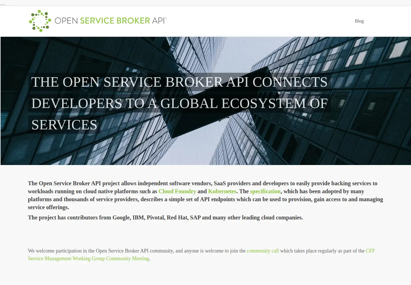 Screenshot of openservicebrokerapi.org