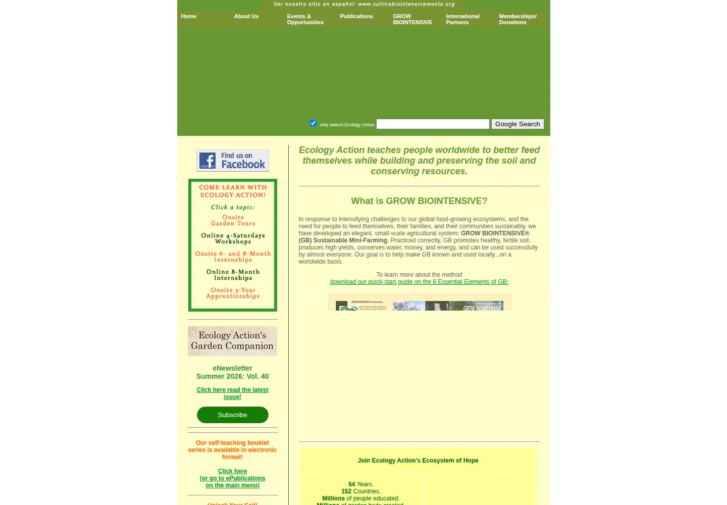 Screenshot of growbiointensive.org