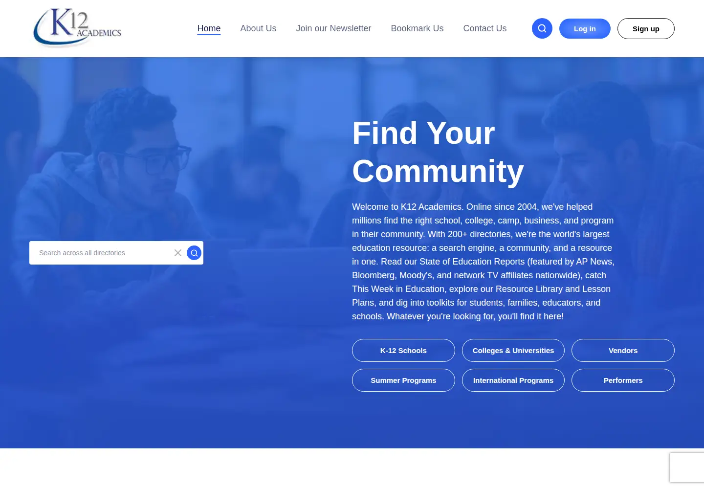 Screenshot of k12academics.com