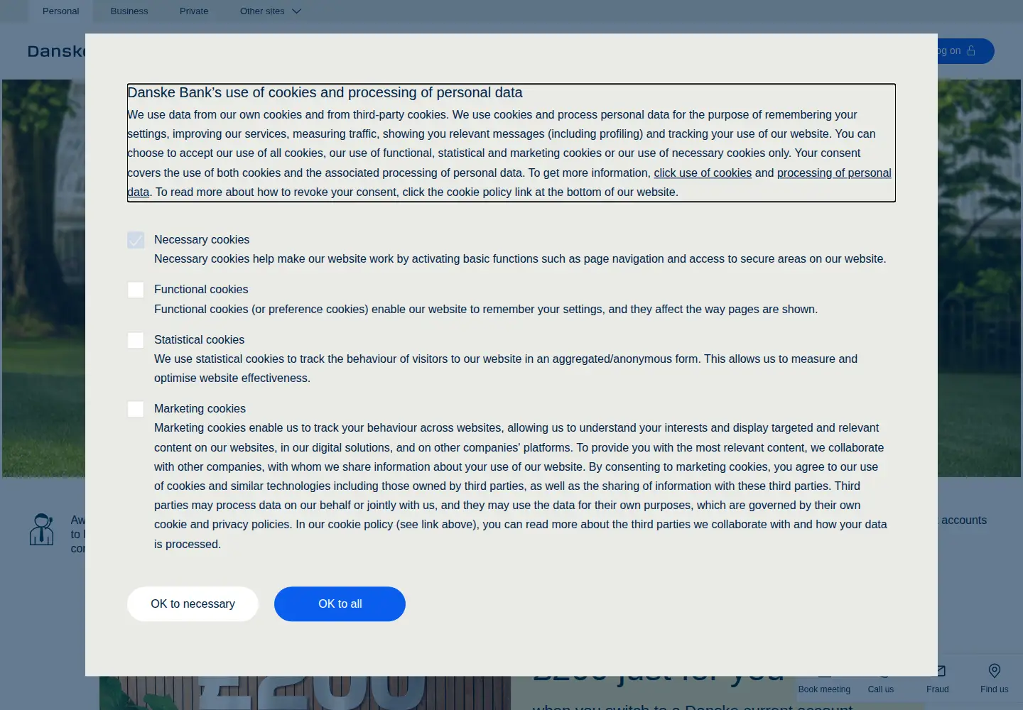 Screenshot of danskebank.co.uk