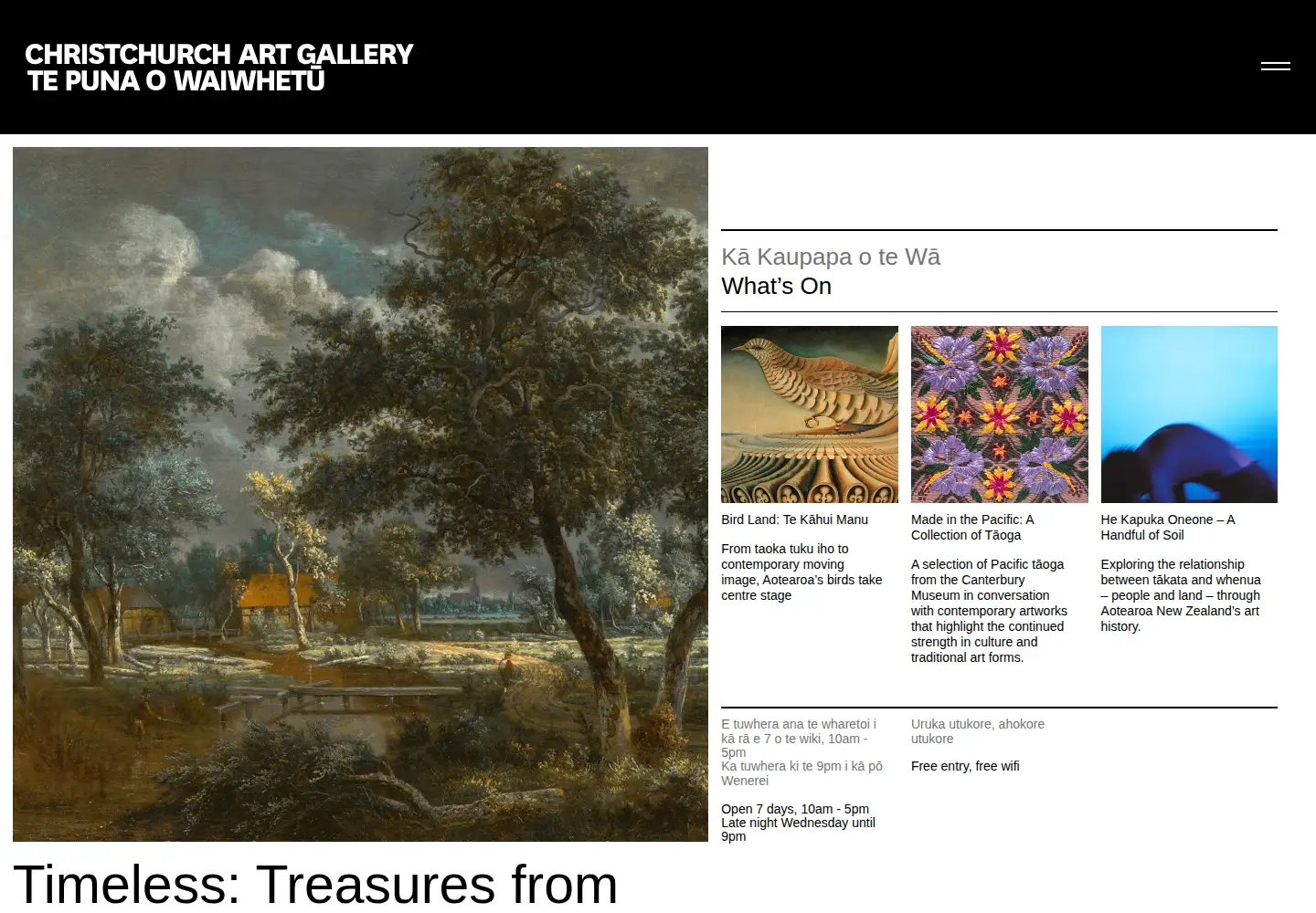 Screenshot of christchurchartgallery.org.nz