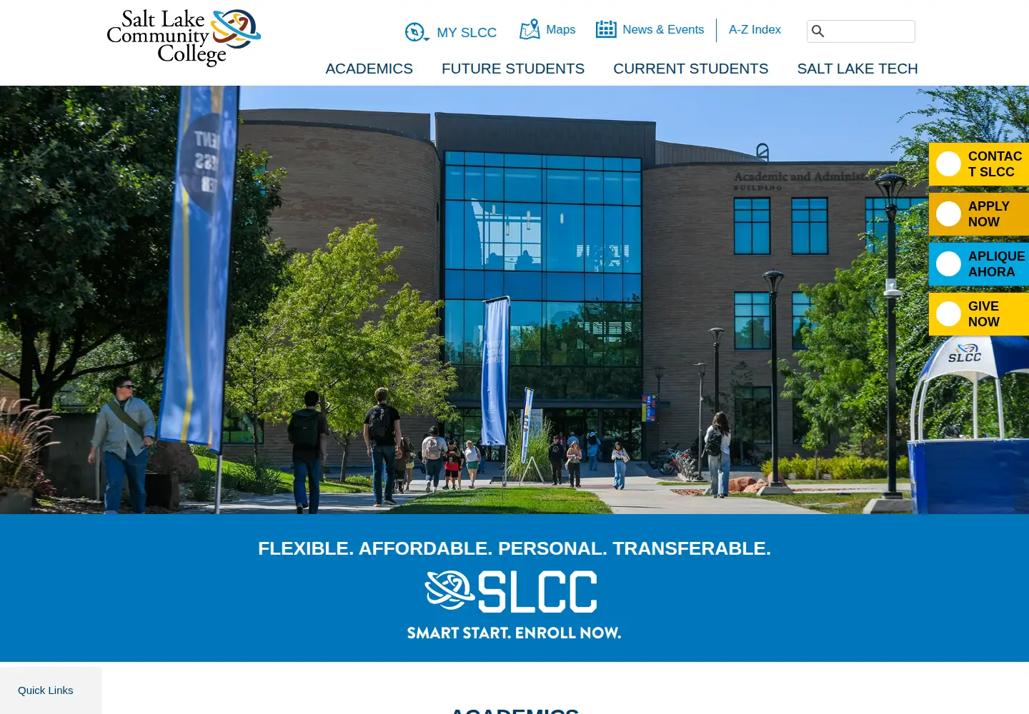 Screenshot of slcc.edu