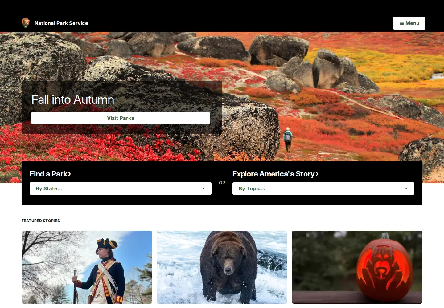 Screenshot of nps.gov