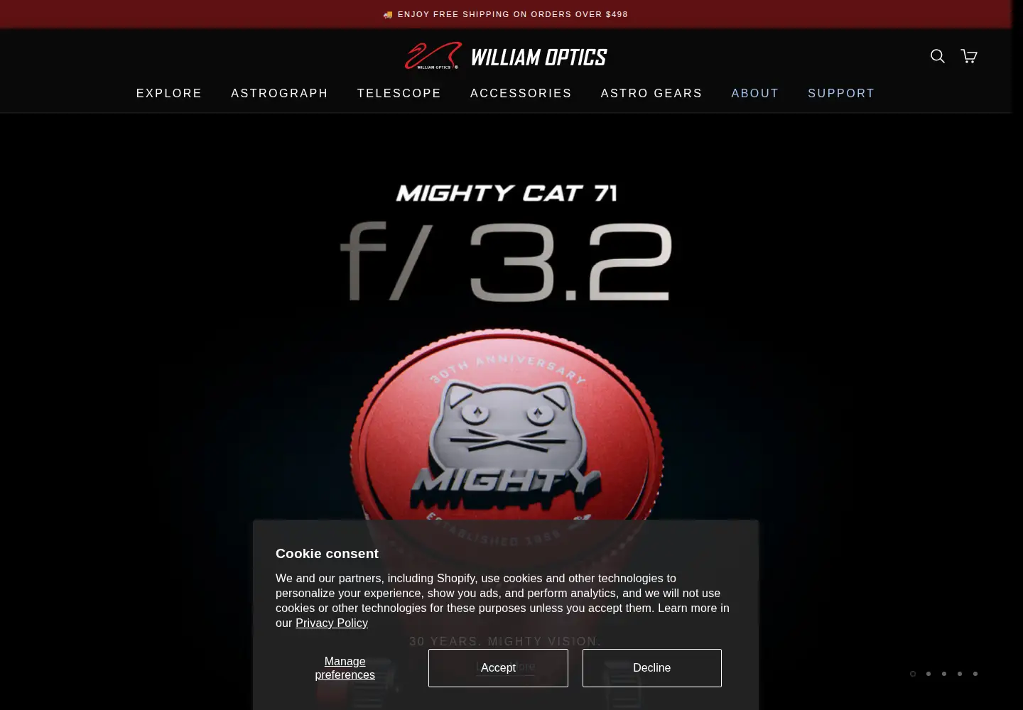 Screenshot of williamoptics.com