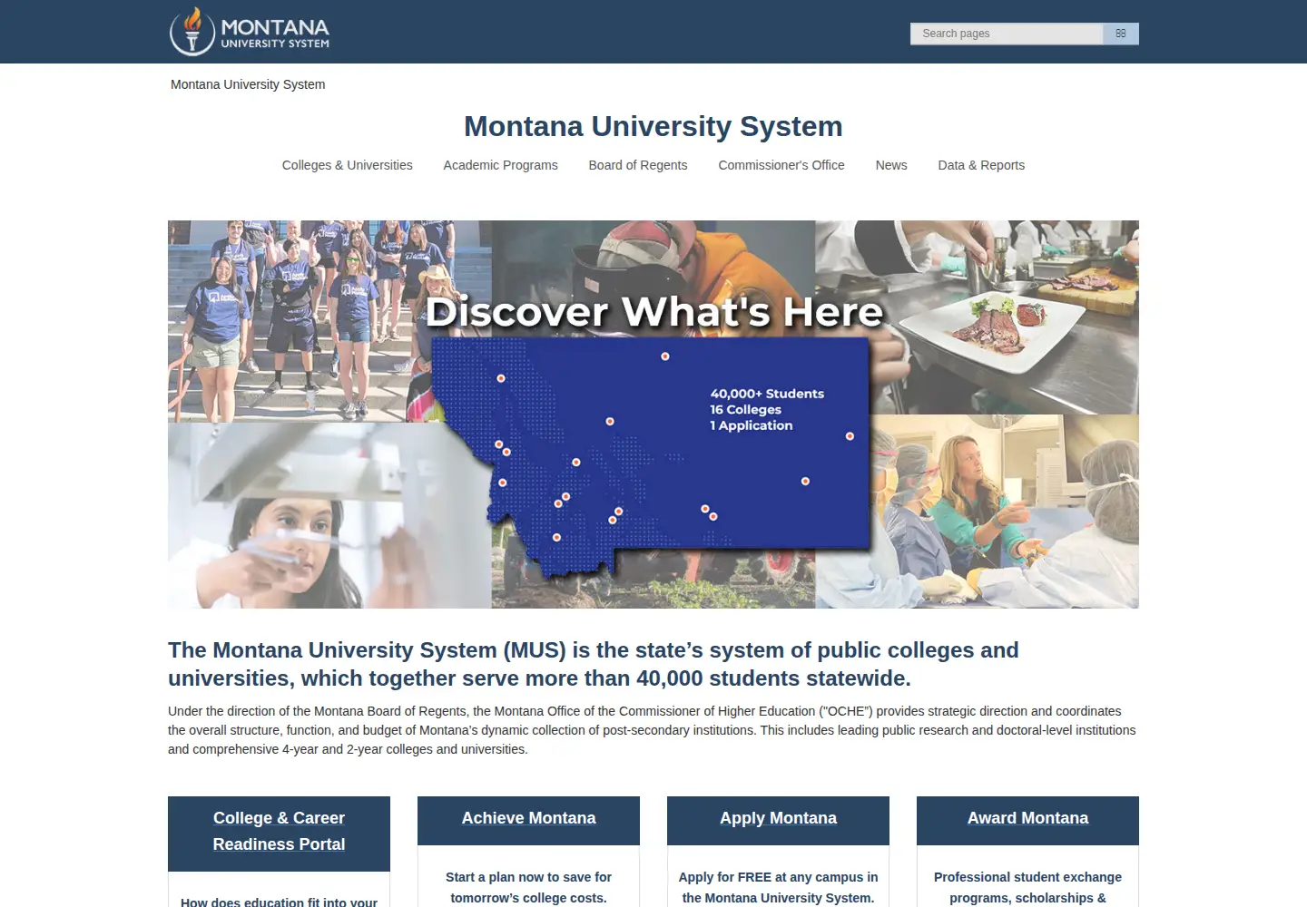 Screenshot of mus.edu