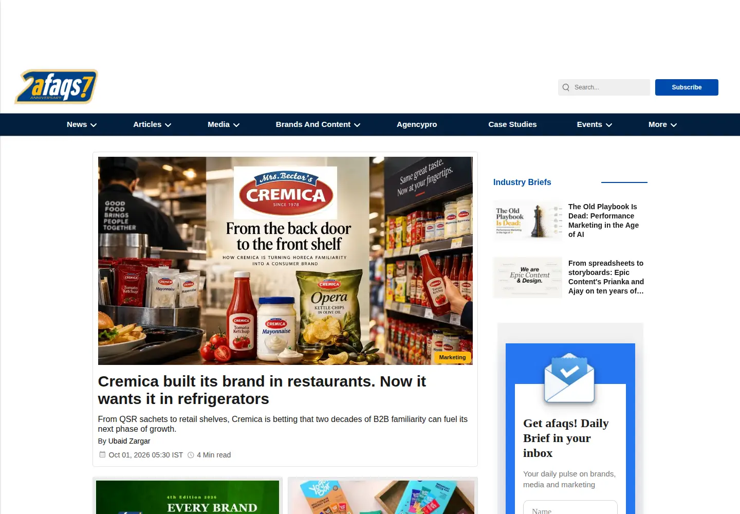 Screenshot of afaqs.com