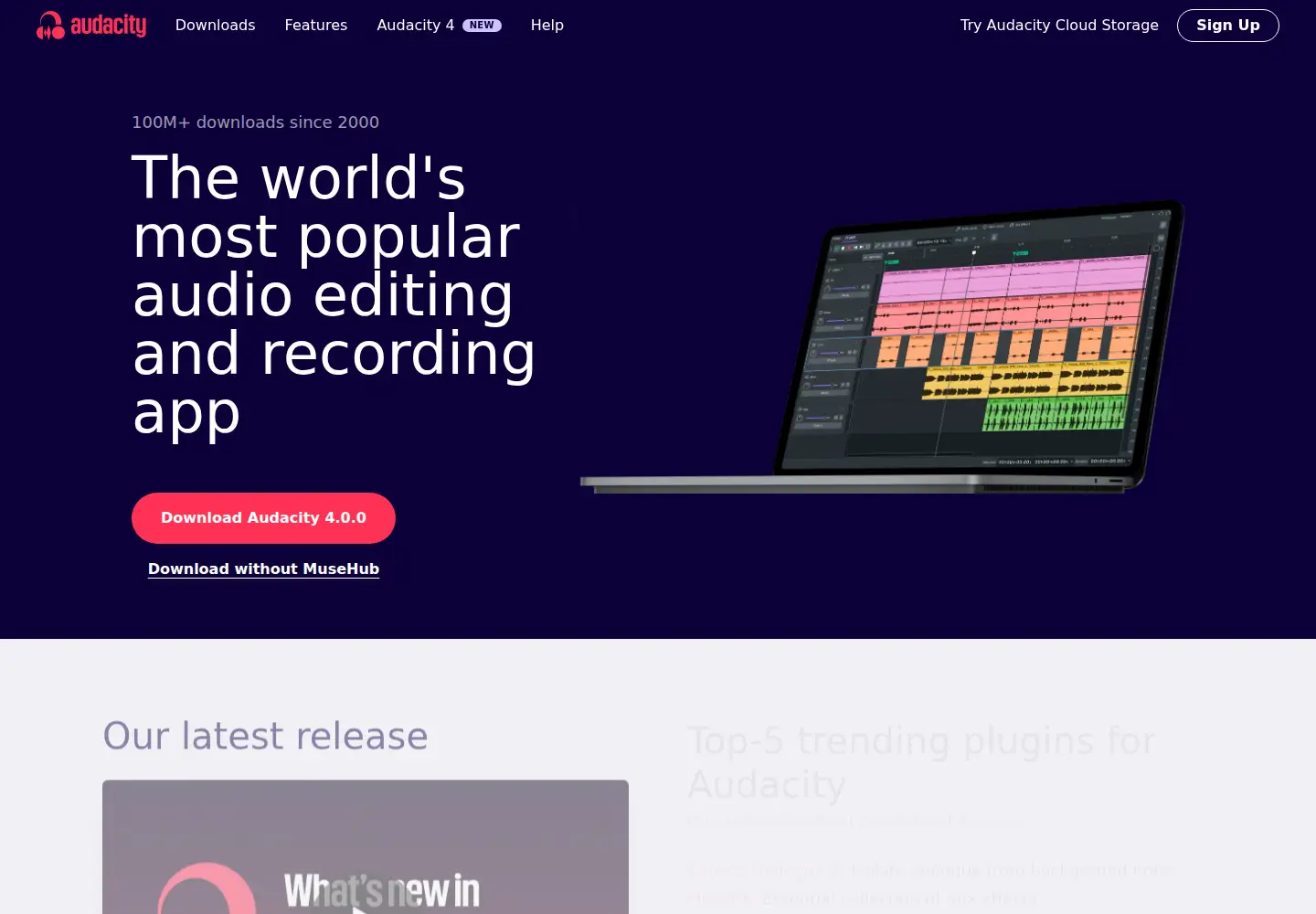 Screenshot of audacityteam.org