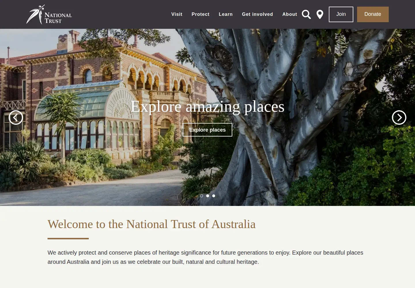 Screenshot of nationaltrust.org.au