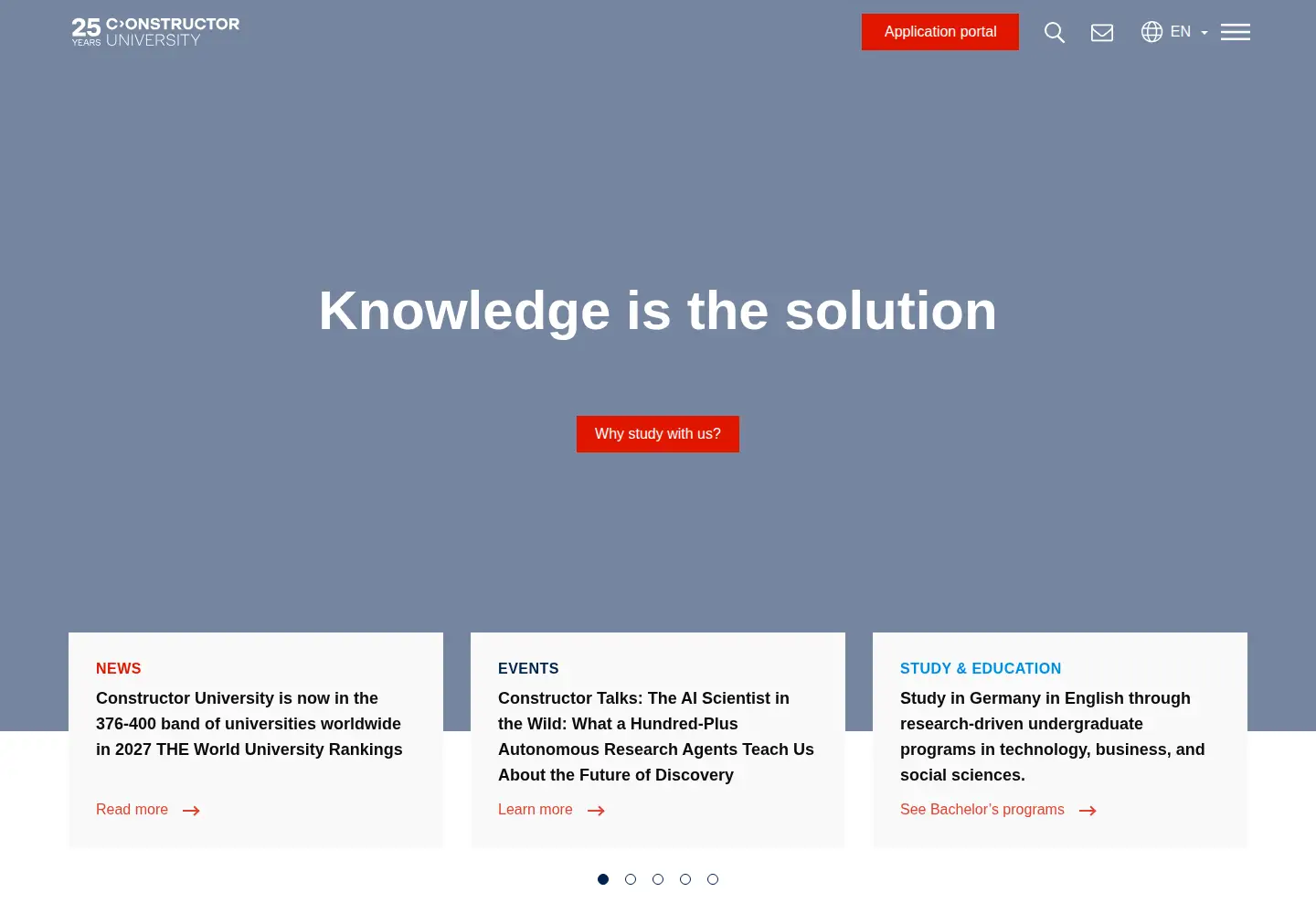 Screenshot of constructor.university