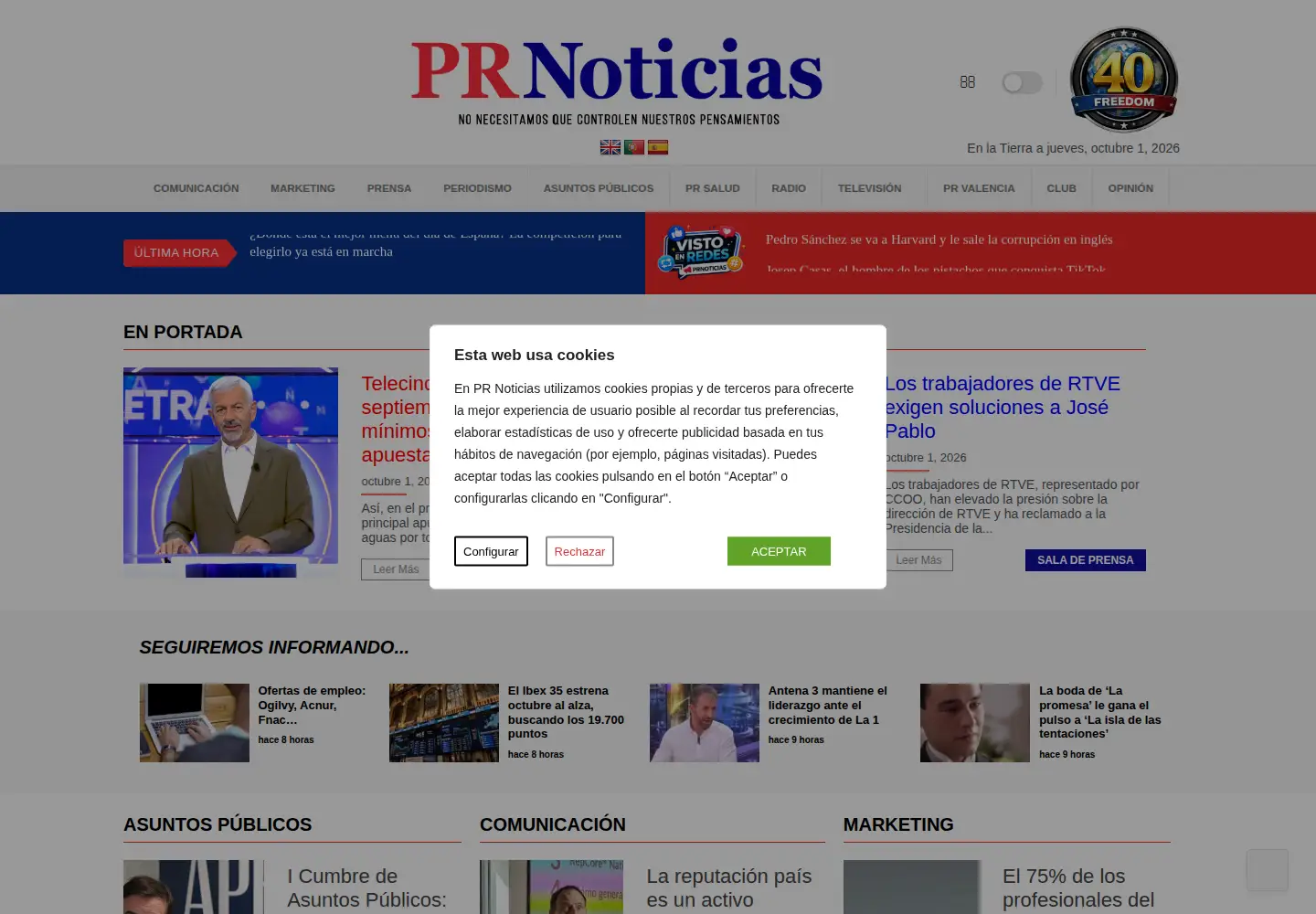 Screenshot of prnoticias.com
