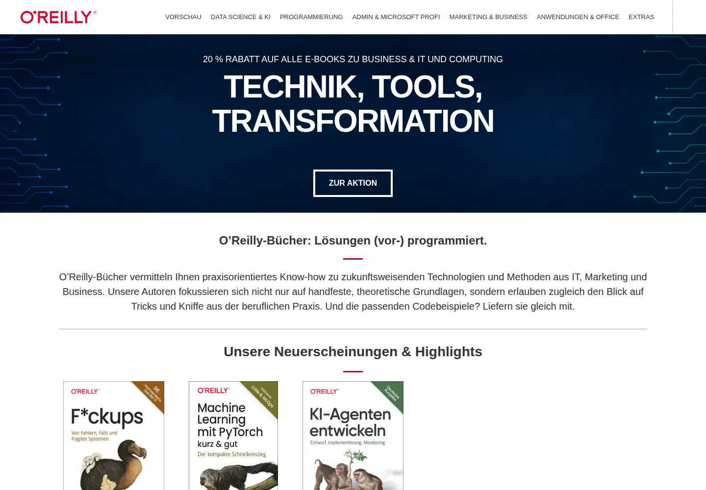 Screenshot of oreilly.de