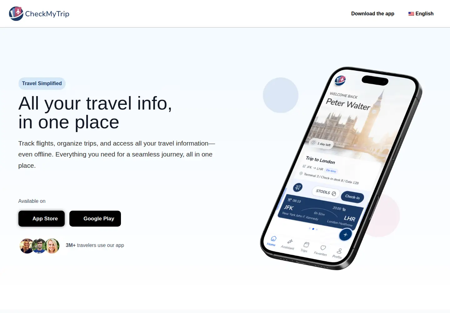 Screenshot of checkmytrip.com