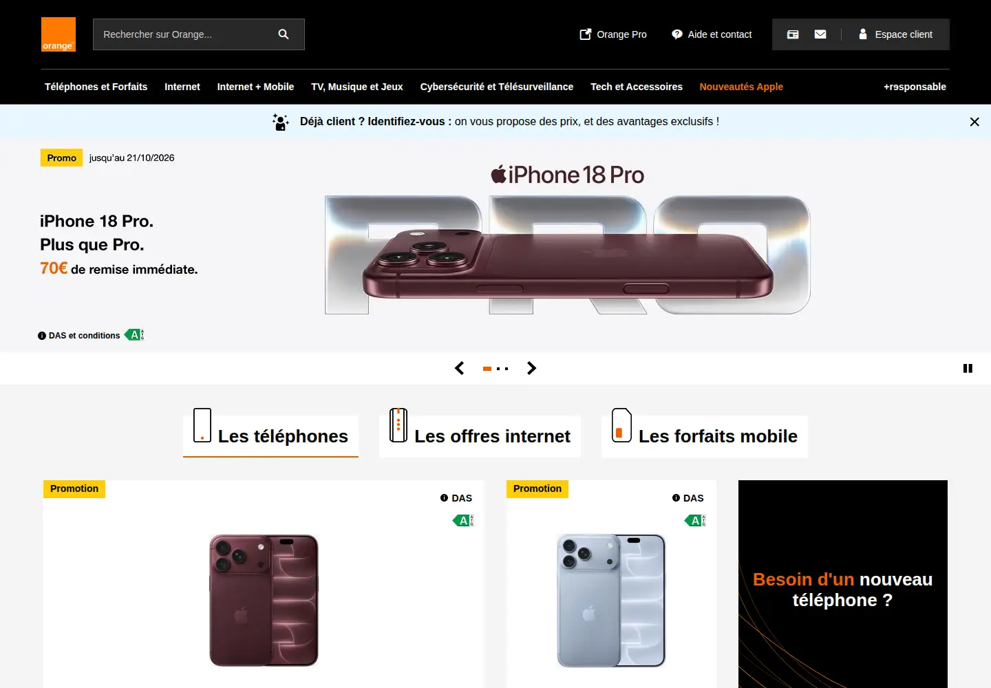 Screenshot of orange.fr