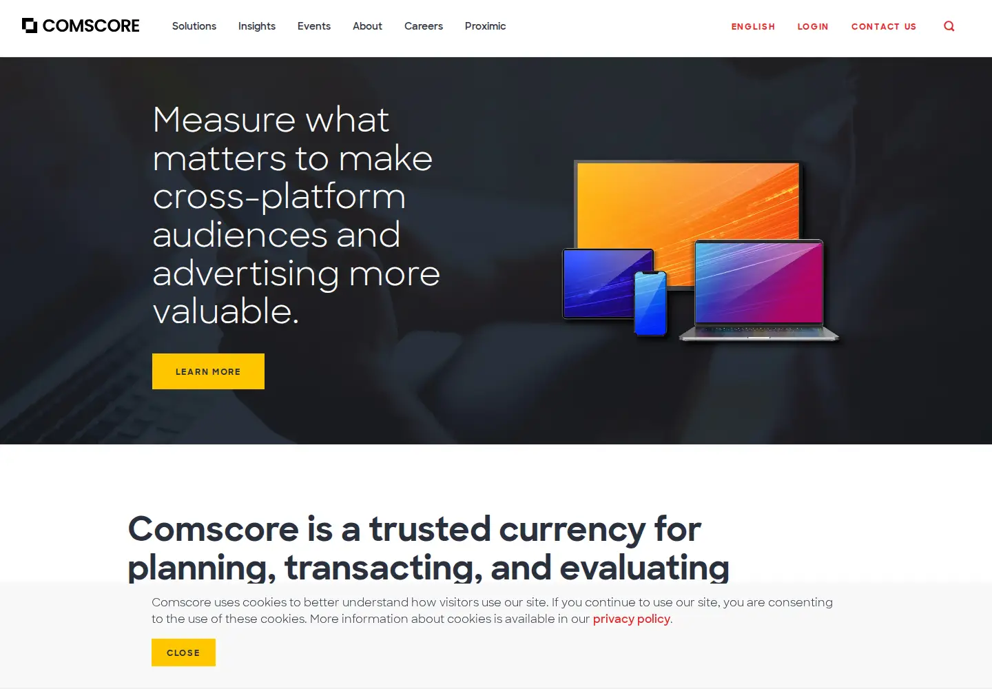 Screenshot of comscore.com