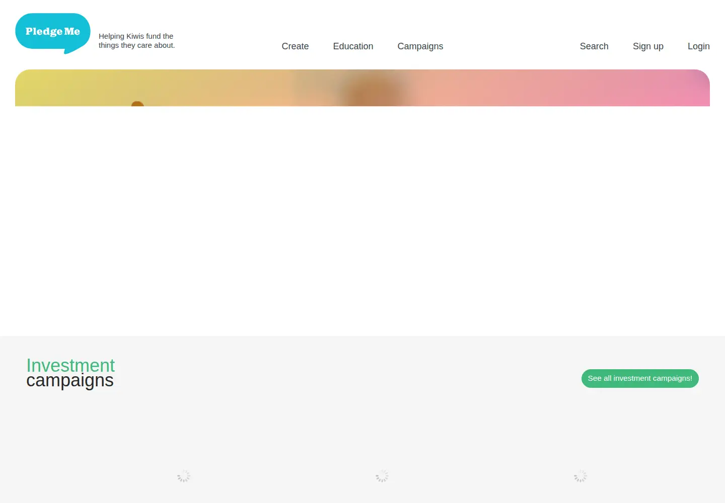 Screenshot of pledgeme.co.nz